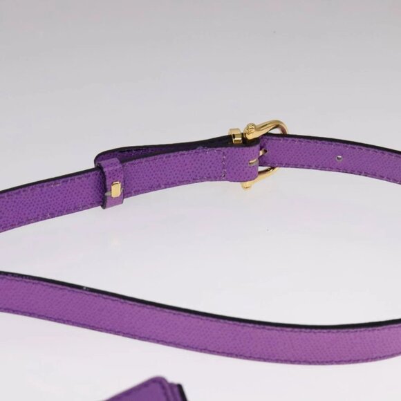 CELINE Shoulder Bag Leather Purple Gold Auth 108107V - Picture 9 of 15